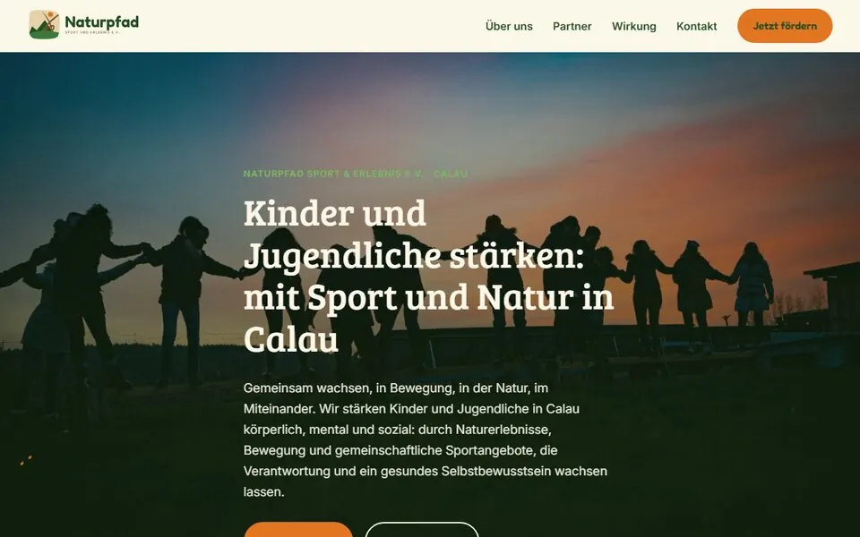 Startseite der Website von Naturpfad Sport & Erlebnis e.V.